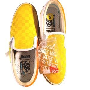 Vans Rare Penn Comfycush Yellow White Orange Tennis Shoes Men's 9 Women's 10.5